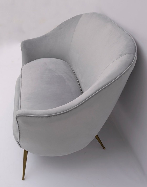 Image 1 of Federico Munari Mid-Century Modern Italian Curved Sofa and Two Armchairs, 1950s