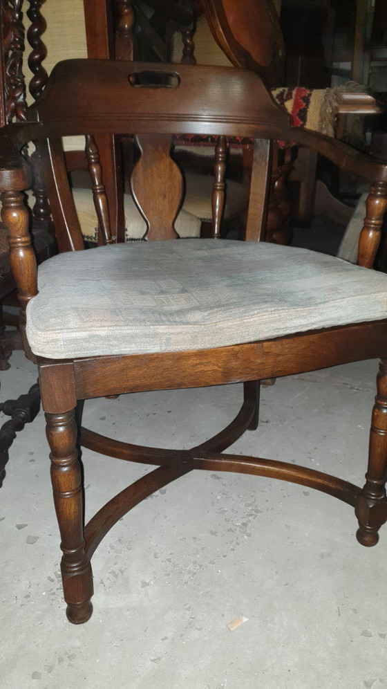 Image 1 of 4 poltrone da pranzo classiche in rovere