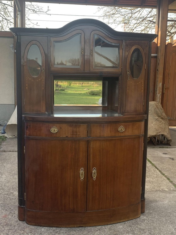 Credenza da cucina Art Nouveau – Credenze con vetrina, Legno, Ottone (photo 8 of 10)