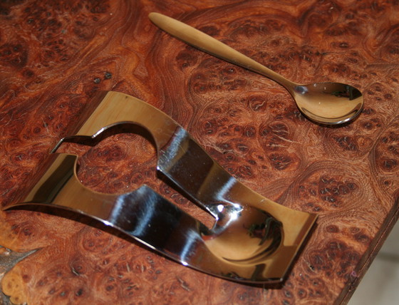 Image 1 of Set of 3 vintage egg holders with spoon by Weis in box