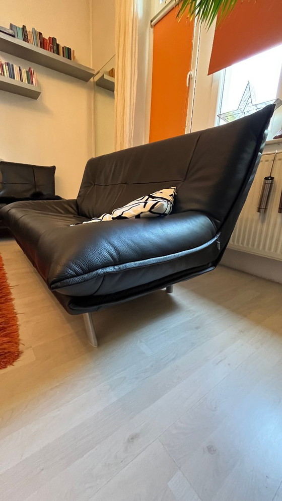 Image 1 of Rolf Benz design sofa bmp leather black 2-seater