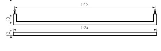 Image 1 of 9x Dauby Pure furniture handle PMQ-512 aged iron black 512 mm