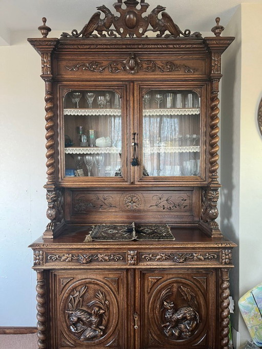 Mobile da caccia antico francese (rovere) – stile Enrico II – ca. 1880