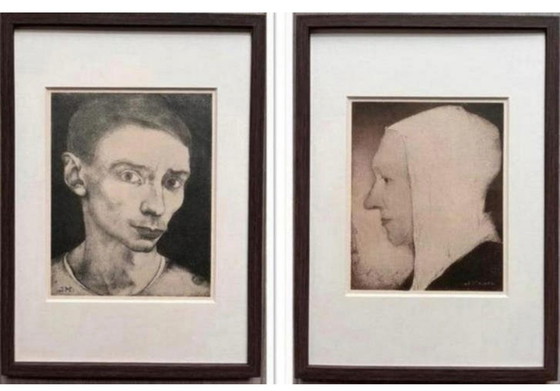 Image 1 of Jan Mankes 1889-1920 / 2 Heliograbados originales - Autorretratos Jan Mankes y su madre