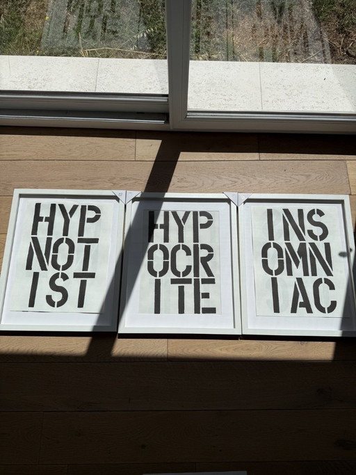 CHRISTOPHER WOOL LITHOGRAPHY WARHOL TOGO INDUS STARCK Set of 6 framed