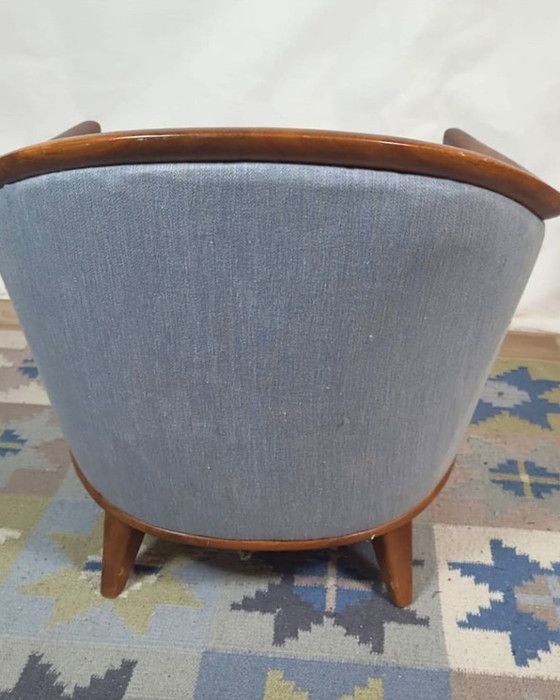 Image 1 of Poltrona scandinava vintage color azzurro cielo – Bertil Fridhagen – anni '60