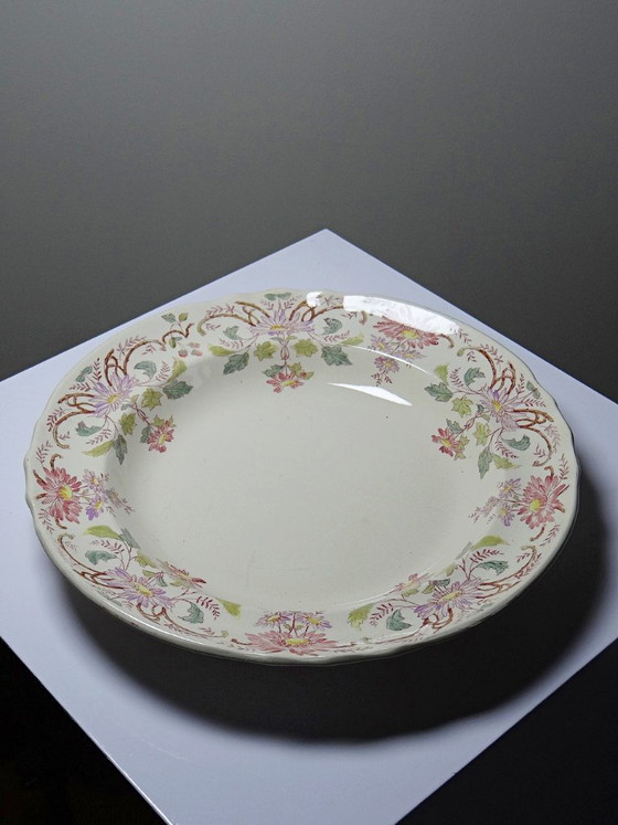 Antieke Longchamp Pâquerettes Aardewerk Polychrome Diepe Serveerschaal 19e Eeuw – Servies, Ceramic (photo 5 of 14)