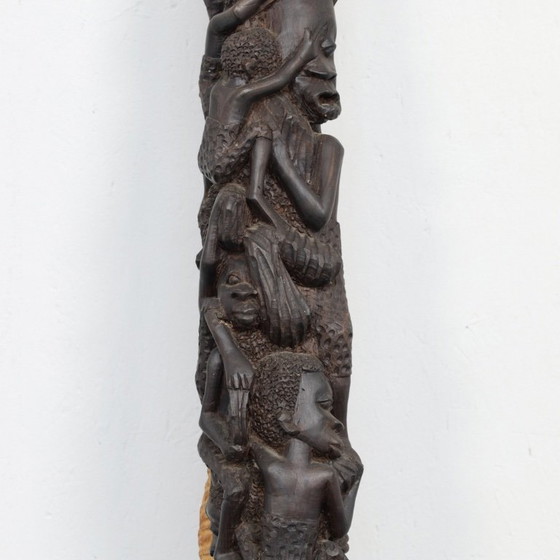 Image 1 of Tótem tribal africano único tallado a mano – Escultura espiritual, mediados del siglo XX