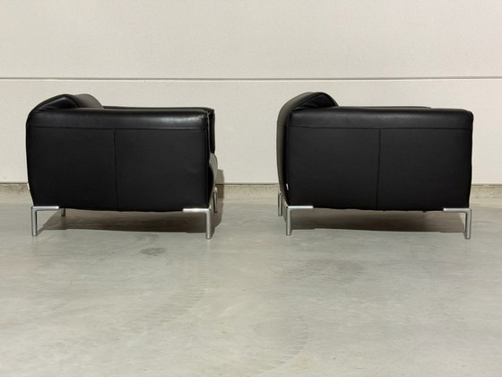Bert Plantagie Monty Armchairs - as good as new – polished steel, Leather (photo 6 of 10)