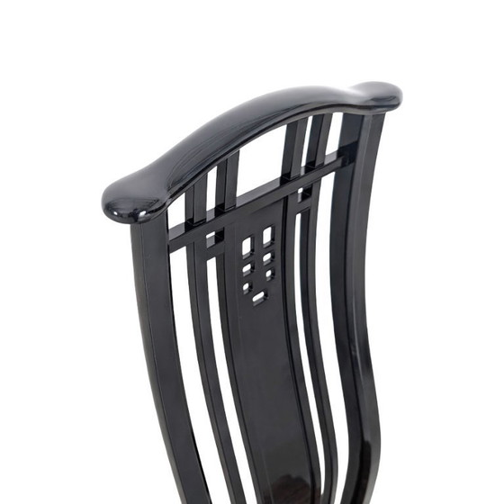 Image 1 of Ensemble original de 4 chaises Giorgetti Umberto Asnago, noires, Italie