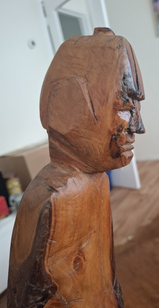 Statue en bois exotique 59 cm – beeldhouwkunst, Wood
