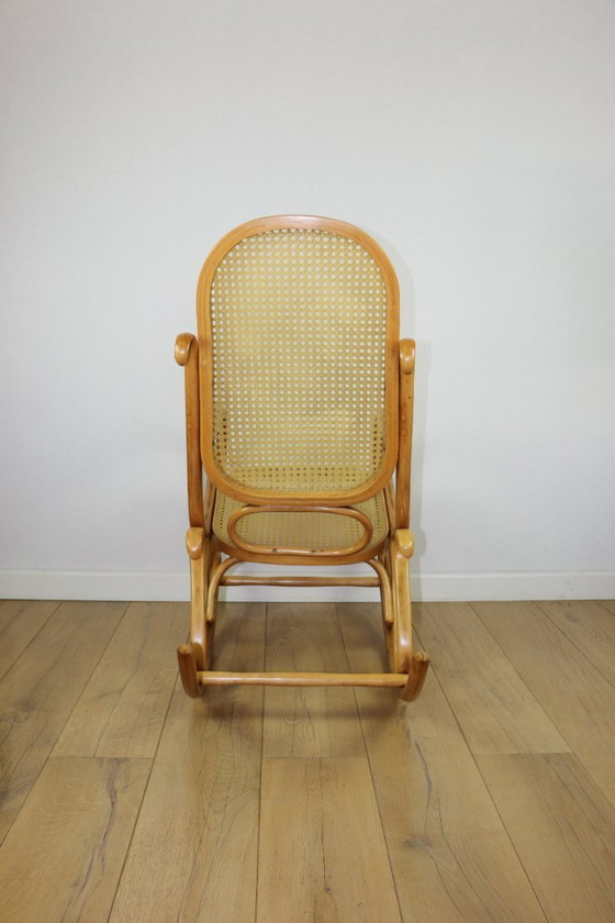 Image 1 of Rocking chair on runners, light beech wood, 1970s - very good condition