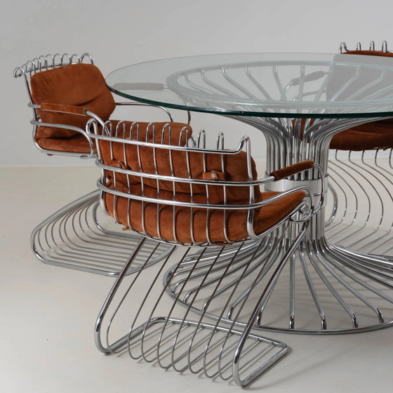 MESA DE COMEDOR GASTONE RINALDI PARA RIMA – Muebles, Metal, Chrome (photo 5 of 6)