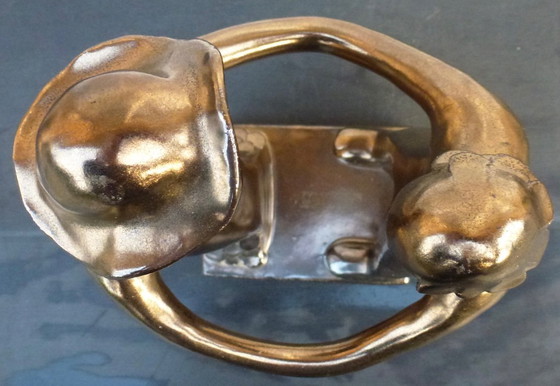 Image 1 of Coppia di sposi in ceramica, bronzata, l'Impegno.