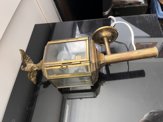 Image 1 of Antieke Koetsierslamp met adelaar en nieuwe bedrading