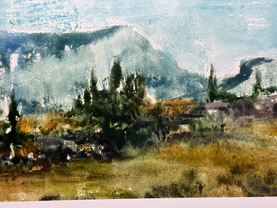 Eugène Eechaut (1928–2019) – « Forêt de Saoû » 1967, encadré – Peintures et dessins, Plexiglas, MDF (photo 6 of 15)