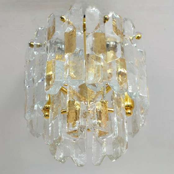 Image 1 of Kalmar Franken Palazzo Deckenleuchte aus Eisglas, 70er Jahre, Mid-Century