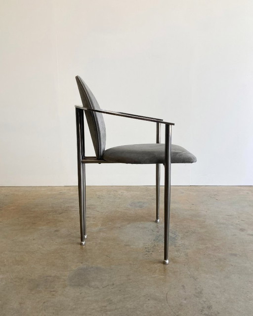 8x Vintage Belgo Chrom Stoelen Memphis Stijl