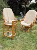 Set da salotto in rattan - due sedie e tavolino