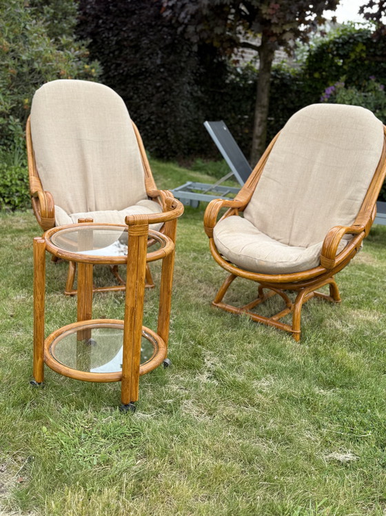 Image 1 of Loungeset - rotan - twee zetels en tafel