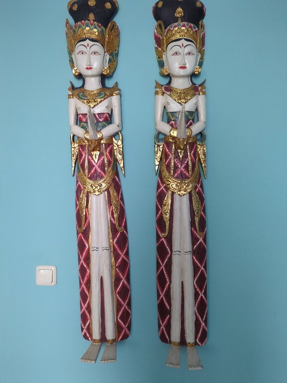 Image 1 of 2 Wooden Balinese dolls