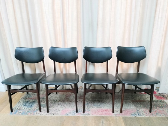 Image 1 of Vintage set of 4 Louis van Teeffelen 'Hamar' dining chairs