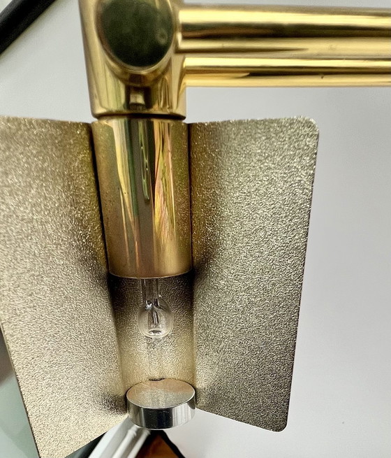 Image 1 of E.L.E. Leuchten – Lampada da scrivania in ottone massiccio dal design di metà secolo (circa anni '70/'80)