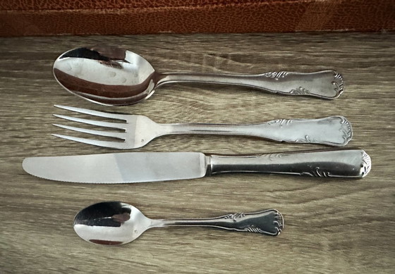 Image 1 of Juego de cubiertos de 49 piezas de Devouge Dupont - Metal plateado - Estilo Luis XV - Caja original