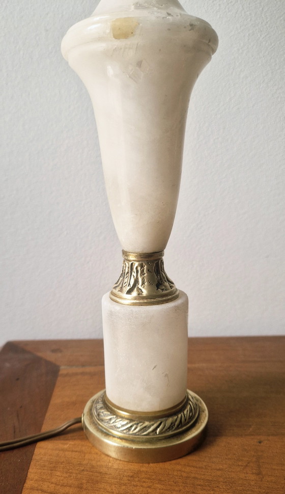 Image 1 of Vintage Neo-Empire style lamp - Marble and Brass