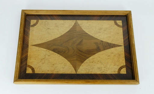 beautiful art déco TRAY marquetry from different types of wood 1920s 1930s serving tray
