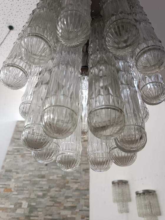 Image 1 of Ensemble de luminaires verre de Murano par Venini 1970s