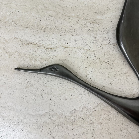 Image 1 of Mid Century Design tinnen wandvogel, 1970