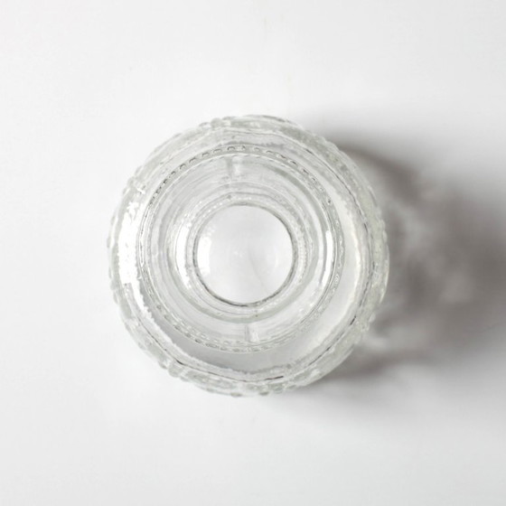 Image 1 of Vintage Mid-century Clear Pressed Glass Vase by Adolf Matura / Rosice / Czech Republic / 1973