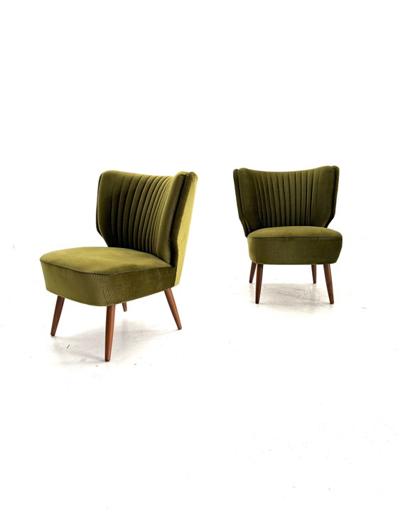 Set di 2 Poltrone cocktail vintage in velluto anni '60 – Legno, Tessile (photo 8 of 9)