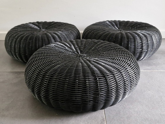 Image 1 of Ikea Hocker ("meditatiepoef") Ottman zwart 1990's