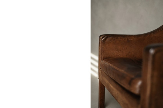 Vintage Mid-Century Deense moderne lounge lederen stoel & poef model 2207 door Børge Mogensen voor (photo 49 of 51)