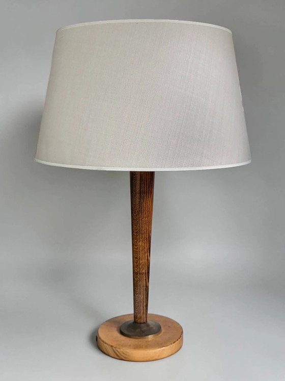 Unilux Design Mazda Lamp 1960s – Table lamps, Wood, Cotton, Vintage (photo 2 of 10)