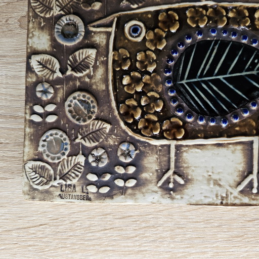 Lisa Larson Wandbild Fliese Dekoteller Vögel Serie Unique, UNIK Gustavsberg Schweden