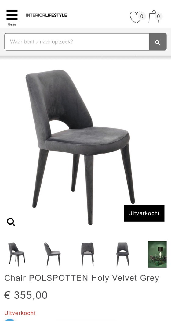 Image 1 of Silla sagrada Pols Potten de terciopelo gris