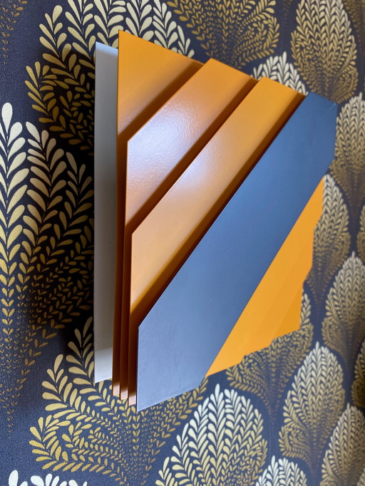 Set of 2 Op-Art wall lights by Hillebrand Space Age Vintage 70s Orange