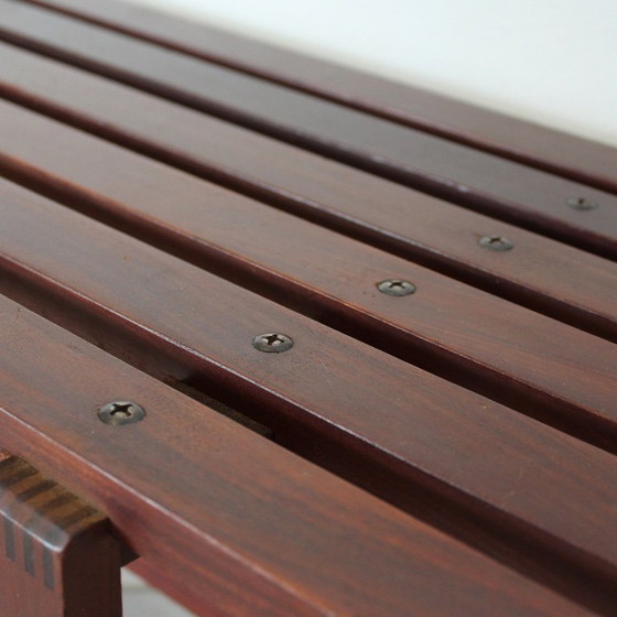 Image 1 of Vintage teak bench by Ezio Longhi for Elam, Italian design, mid-century modern, 1950s