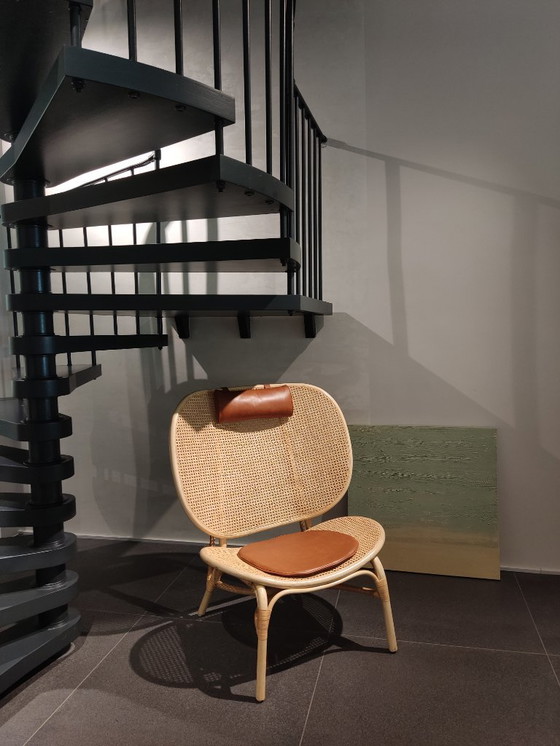 Image 1 of NORR11 - Sillón Nomad - Hyldahl/Hansen - Cuero/caña de Viena, como nuevo