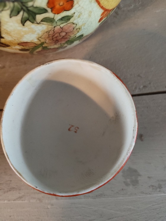 Image 1 of Beautiful Set of 3 Vintage Satsuma Ginger Jars