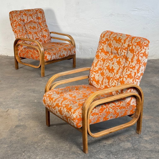 Een paar Debreceni fauteuils in art-decostijl, 1960