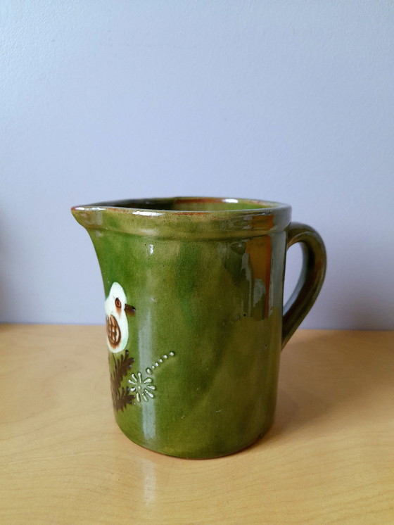 Image 1 of Pichet En Céramique À Décor D'Oiseau, 1960