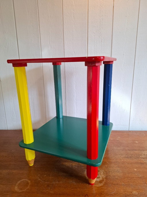 Memphis style pencil side table