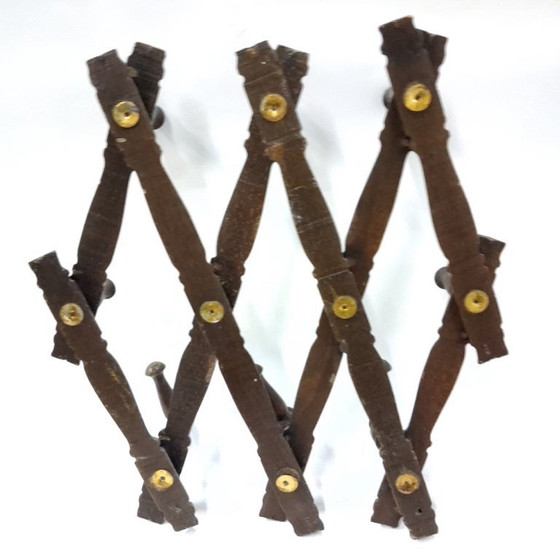 Image 1 of Appendiabiti e cappelliera a fisarmonica espandibile vintage