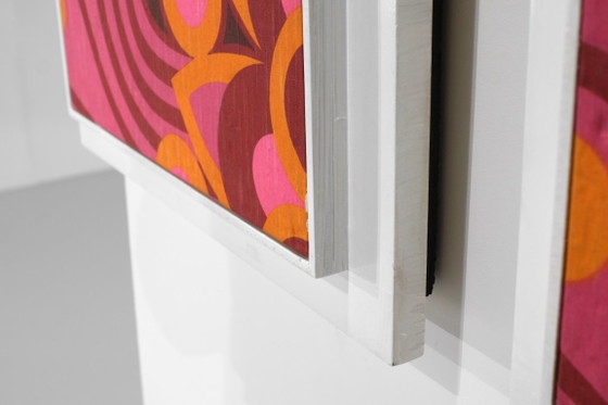 Pair of Pop Art Art Prints, pink and orange, Paper, Wood (photo 12 of 15)