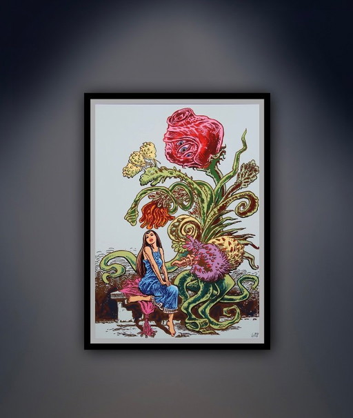 Michael Wittmann: Bouquet, jaar 2020.  Handgesigneerd en getekend met archiv. Giclée op Hahnemühle Velvet.