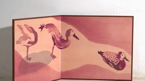 Japanese two-panel screen in dyed textile – Japan, circa 1985 – Room screens, Wood (photo 3 of 40)